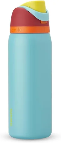 Miniatura 26 de Owala FreeSip - Botella de agua aislada de acero inoxidable con popote, botella de agua deportiva sin BPA, ideal para viajes, 32 onzas, verde putting