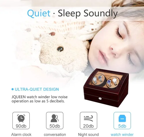 Miniatura 5 de JQUEEN 4 bobinas automáticas de reloj con 6 cajas de almacenamiento