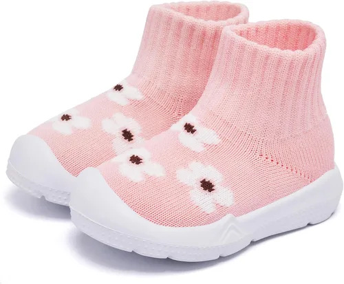 MORENDL - Zapatos tipo calcetín para niños pequeños, zapatos de caminar para bebés, zapatillas antideslizantes para niños y niñas