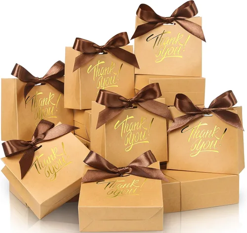 Miniatura 8 de EQOREIIN Bolsas de regalo pequeñas, paquete de 25 bolsas de regalo de 4.5 x 1.8 x 3.9 pulgadas, mini bolsas de agradecimiento de papel kraft negro
