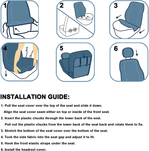 Miniatura 7 de GIANT PANDA Funda de asiento delantero de automóvil para Subaru, fundas de asiento de cubo de piel sintética con ribetes de ajuste personalizado