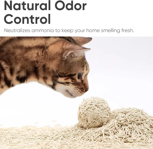 Miniatura 8 de FUKUMARU Arena para gatos de tofu – Gránulos de arena de maíz mixtos ligeros naturales, sin polvo, aglutinación rápida, control eficaz de olores