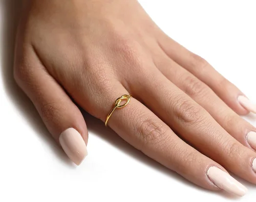 Miniatura 3 de CloseoutWarehouse Anillo de plata de ley con nudo de amor (opciones de color, tallas 2-15)