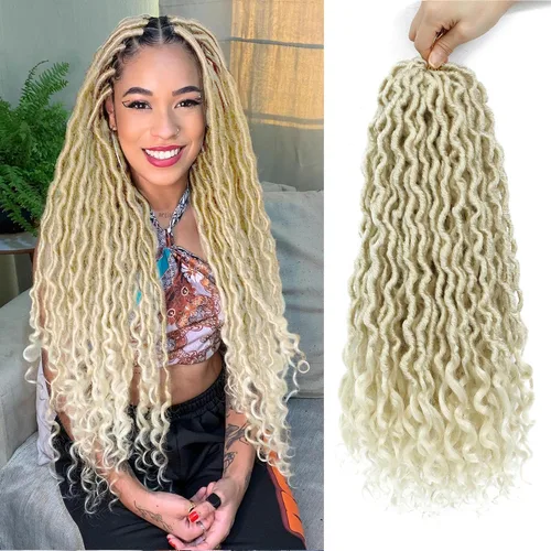 Miniatura 10 de Cabello Corto de Locs Falsos para Crochet Pre-Enrollado 12 Pulgadas 6 Paquetes Cabello de Locs de Diosa para Crochet Locs Falsos Suaves con Puntas