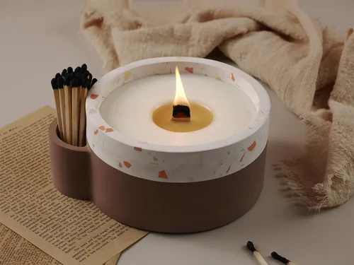 Miniatura 5 de Moldes redondos para tarros de velas, cilindro creativo de silicona, moldes para ollas, moldes para hacer botellas redondas de rayas de hormigón