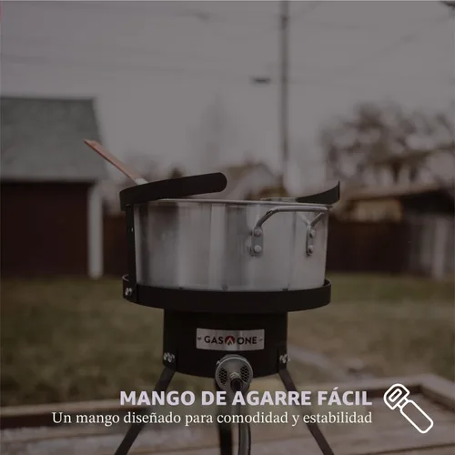 Miniatura 6 de Gas One Olla de Cocina de Aluminio Freidora Profunda con Cesta – Olla de Freír de Aluminio de 10QT con Asa de Agarre Fácil – Freidora Duradera