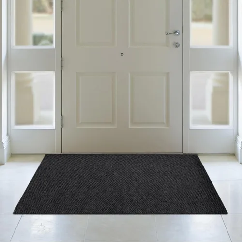 Miniatura 8 de iCustomRug Alfombra Corredor de Pasillo – 3x9 pies Negro, Interior/Exterior, Respaldo de Goma Antideslizante, Alfombra de Perfil Bajo para Todo