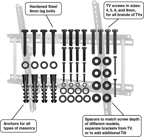 Miniatura 7 de Cheetah - Soporte de pared para TV inclinable para televisores de 32 a 86 pulgadas, hasta 74.8 kg, VESA máximo de 600 x 400 mm, con cable HDMI