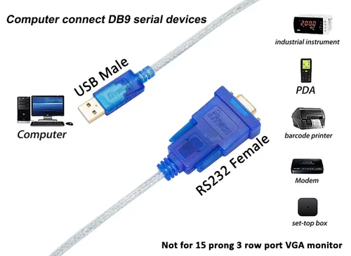 Miniatura 6 de DTECH Cable adaptador serie USB a RS232 DB9 hembra de 6 pies para Windows 11 10 8 7 Mac Linux Serial a USB 2.0 (chip PL2303)