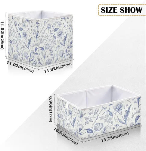 Miniatura 3 de Kigai Toile - Cubos de almacenamiento con diseño de cubos – 11 x 11 x 11 pulgadas, cubos plegables grandes, cesta organizadora de almacenamiento
