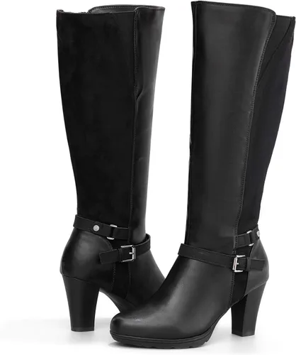Miniatura 3 de mysoft Women's Knee High Boots Chunky Heel Boots with Zipper