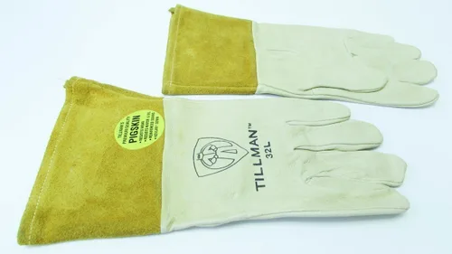 John Tillman - Guantes de soldador MIG grandes de 14 pulgadas, color dorado y Russet, de grano superior resistente, sin forro, con puño de 4