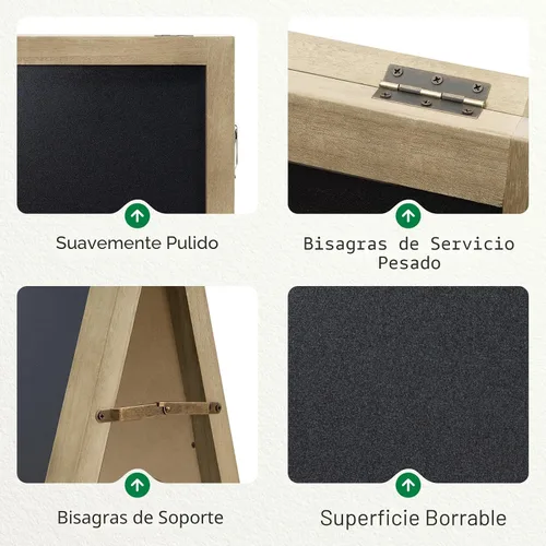 Miniatura 3 de TEAKMAMA Letrero de pizarra con marco de tiza, 40 x 20 pulgadas, extra grande, de doble cara, tablero de menú, sándwich resistente, para Gris