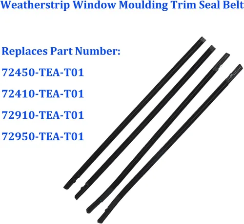 Miniatura 2 de 4 tiras de sellado para puerta 72450-TEA-T01 compatibles con Honda Civic Sedan 2016-2021, sustituye a # 72410-TEA-T01, 72910-TEA-T01, 72950-TEA-T01