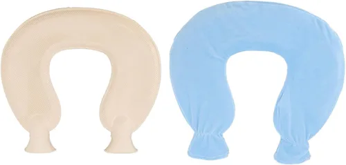 Miniatura 6 de ZJchao Bolsa de agua caliente, en forma de U, alivio del dolor de cuello y hombros, almohada de terapia de calor con funda de vellón, compresa fría