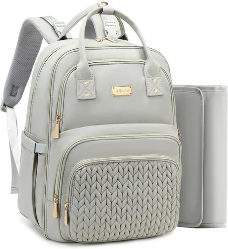 Miniatura 8 de Mochila para pañales, grande, multifuncional, para niños, niñas y bebés, bolsa esencial de viaje con cambiador, bolsillos aislados, correas