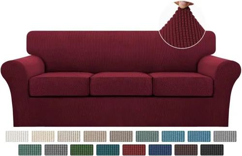 Miniatura 102 de Turquoize 2 fundas para sillas de sala de estar, funda de sofá con fundas de cojín individuales, funda de muebles para sillas (silla, beige biscotti)