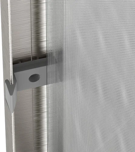 Miniatura 4 de SUNNY SHOWER Puerta deslizante para ducha con medio marco, 1/4"(6mm) de vidrio, acabado de níquel cepillado, puerta de baño deslizante, 48 pulgadas