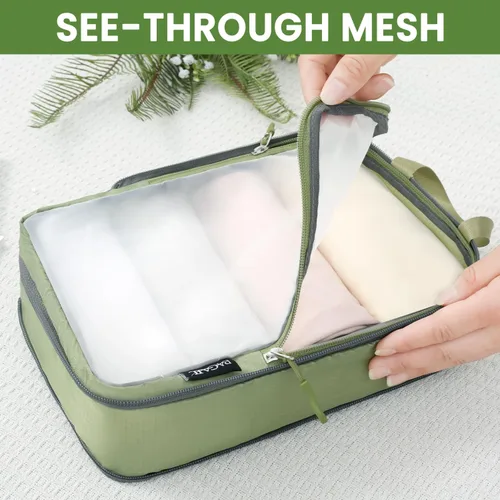 Miniatura 132 de BAGAIL 4 Set/6 Set Ultraligero Compresión Embalaje Cubos Organizador de Embalaje para Accesorios de Viaje Equipaje Maleta Mochila
