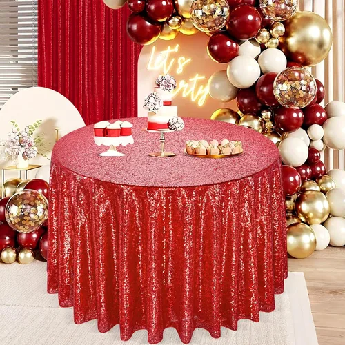 Miniatura 87 de B-COOL Mantel de lentejuelas de 60 x 102 pulgadas, mantel de cumpleaños rectangular azul bebé, brillante, duradero, boda, fiesta, restaurante