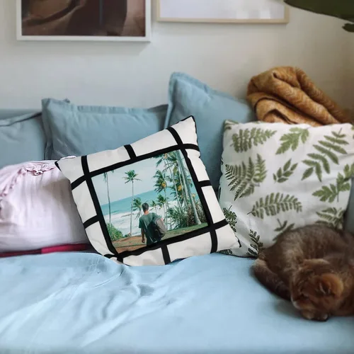 Miniatura 8 de 4 piezas de fundas de almohada de celosía en blanco para sublimación, fundas de cojín, fundas de almohada de 13 paneles para impresión