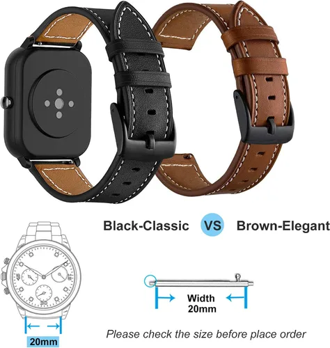 Miniatura 2 de Correas compatibles con Amazfit GTS 4, GTS 4 Mini, Bip 3 - Silicona y cuero, 0.787 in, correas de repuesto para reloj para mujeres y hombres