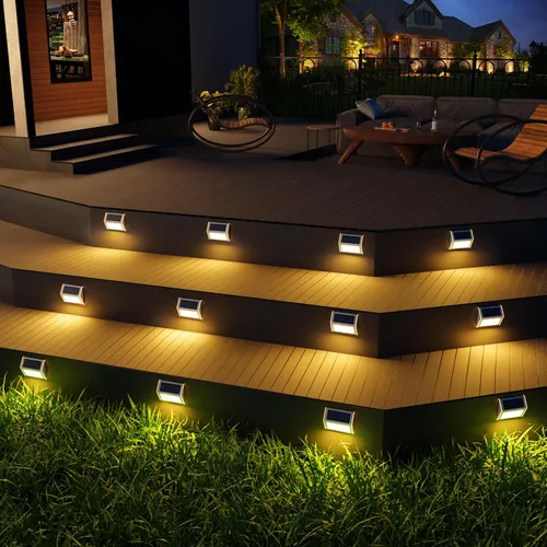Miniatura 9 de JSOT - Luces solares de exteriores para terraza, impermeable, funciona con energía solar, luz led inalámbrica para pasarela, patio, escaleras