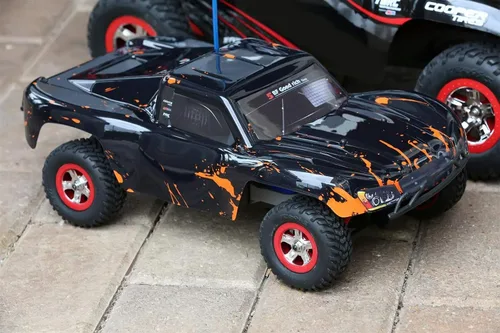 Miniatura 2 de SummitLink Reemplazo de cuerpo personalizado compatible con naranja fangoso sobre negro para automóvil o camión RC escala 1/16 (camión no incluido)