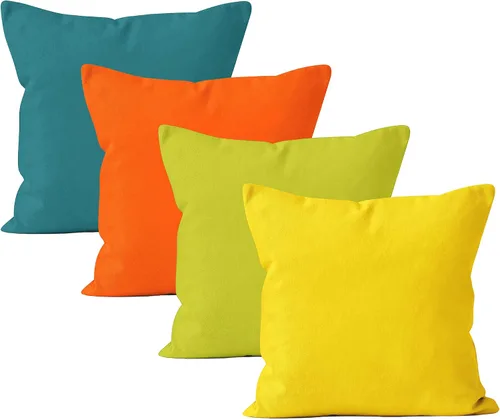 Miniatura 62 de Encasa XO Juego de 2 fundas de almohada de 12 x 12 pulgadas, color beige, sin rellenos, fundas de almohada de algodón para sala de estar, cama