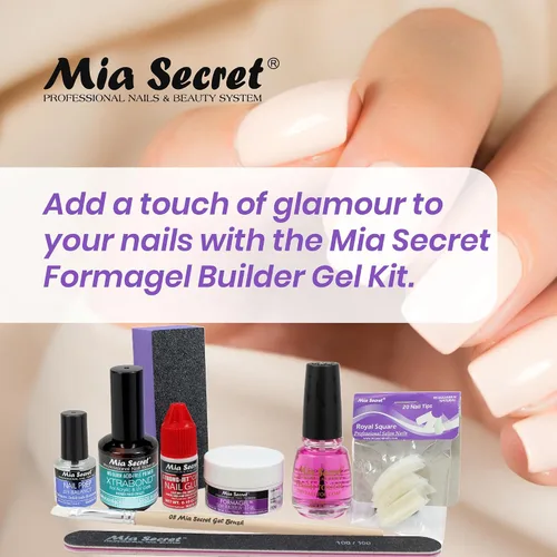Miniatura 2 de Mia Secret Formagel Builder Gel Kit CONTIENE: preparación de uñas, recubrimientos superiores, gel constructor, limas de uñas (kit transparente)