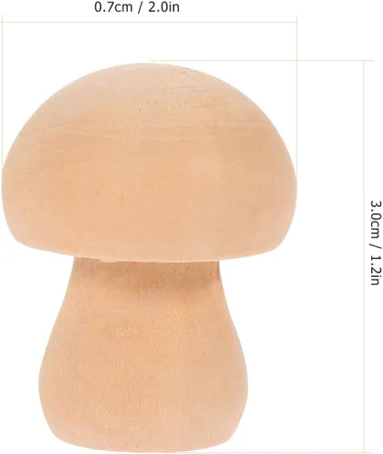 Miniatura 6 de EXCEART Juego de 30 piezas de hongos de madera naturales sin terminar con formas de hongos, figuras de hongos, mini muñecas de madera para artes y B