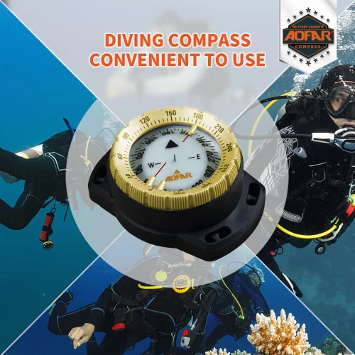Miniatura 4 de AOFAR Brújula de buceo AF-Q60B impermeable, duradera, compacta. Brújula estilo de cordón para vela, buceo, estilo cordón
