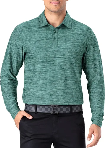 Miniatura 41 de NAVISKIN Camisas polo para hombre, de secado rápido, UPF 50, manga larga y corta, que absorben la humedad