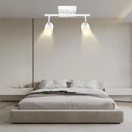 Miniatura 8 de BoostArea Kit de iluminación de pista de 2 luces, iluminación de pista LED con zócalo GU10, cabezales de luz flexiblemente giratorios, modernas