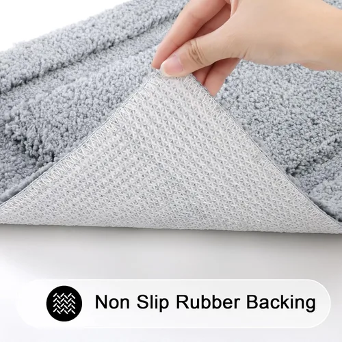 Miniatura 4 de SHACOS Alfombras de baño pequeñas súper suaves de 16x24 pulgadas antideslizantes lavables, tapetes de baño de microfibra para piso de baño, bañera