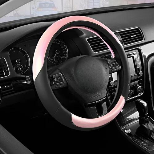 Miniatura 10 de Road Comforts Funda para Volante – Funda para Volante de Cuero Transpirable, Agarre Antideslizante, Ajuste Universal de 14.5" a 15", Resistente al