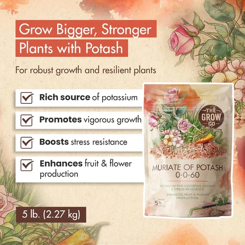 Miniatura 2 de Abono de Potasa Muriata 0-0-60, Abono de Alto Contenido en Potasio para Plantas, Ideal para el Alimento de Plantas y Abono de Potasa para Plantas