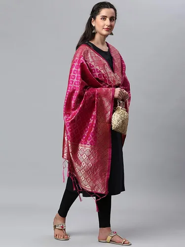 Miniatura 2 de Indian Hawker Dupatta Banarasi - Borlas y flecos de seda para mujer