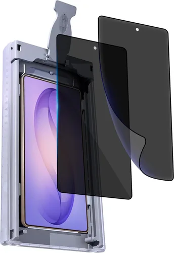 Paquete de 2 protectores de pantalla de privacidad para Samsung Galaxy S25 Ultra, película PET antiespía, soporte de identificación de huellas Negro