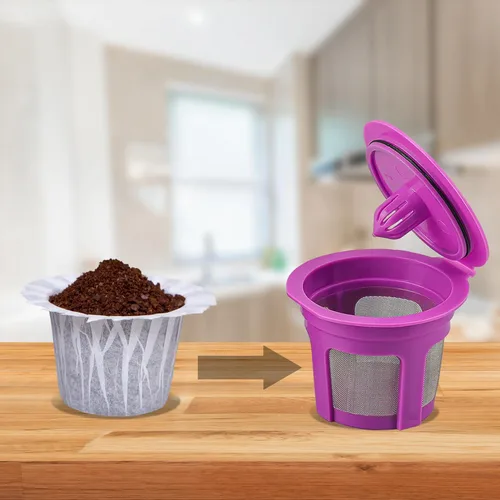 Miniatura 3 de Irmidi 600 filtros de café de papel desechables, compatibles con cafeteras Keurig 1.0 y 2.0 de una sola porción Negro