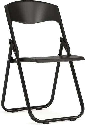Miniatura 19 de Flash Furniture HERCULES Series - Silla plegable de plástico negro resistente de 500 libras con soportes integrados