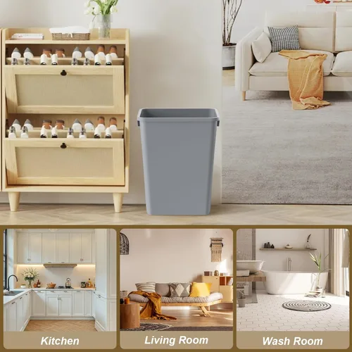 Miniatura 6 de ROOMTEC Cubo de Basura de Cocina de 35QT, Cubo de Basura Ligero y Resistente de Líneas Finas, Papeleras para Oficina, Espacio de Trabajo, Cocina