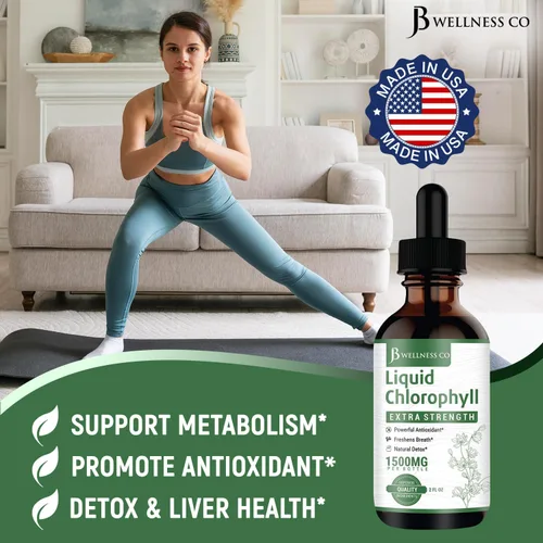 Miniatura 5 de Paquete de 2 gotas de clorofila líquida, concentrado totalmente natural, apoyo al sistema inmunológico, refuerzo de energía y digestión, de hojas