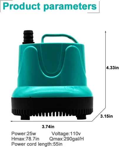 Miniatura 9 de Upettools Bomba de agua sumergible, bomba de agua multifuncional de circulación ultra silenciosa con mango para estanque, acuario, hidroponía
