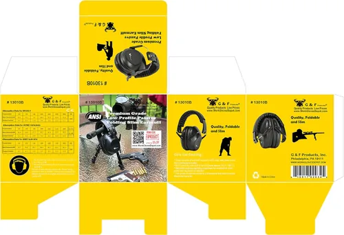 Miniatura 4 de G & F Products - Protección auditiva con diseño plegable pasivo de perfil bajo 26 dB NRR y reducción de ruido de hasta 125 Db, para la diadema