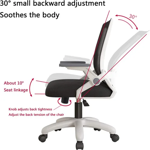 Miniatura 3 de Cómoda silla giratoria de oficina, silla de escritorio ergonómica, silla de computadora de malla, soporte lumbar, moderna silla giratoria ajustable