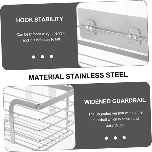 Miniatura 4 de ARTIBETTER Estante para secar platos, 2 unidades, estante de acero inoxidable, estantes de metal, organizador de alimentos, estante de baño