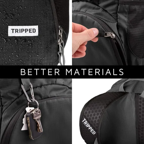 Miniatura 4 de Mochila de viaje: mochila ligera para senderismo, gimnasio y avión, Negro azabache, 35 liters, Mochilas Daypack