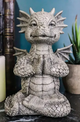 Miniatura 2 de Ebros Gift Mini estatua de dragón Zen Meditación Yoga Namaste en piedra sintética acabado de resina de 5 pulgadas de alto, figura decorativa