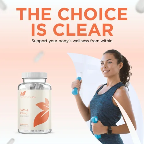 Miniatura 5 de Clear Formulas Bioactive SAM-e 400 mg - Suplemento SAM-e de alta resistencia con forma S, S biológicamente activa para el hígado y el estado